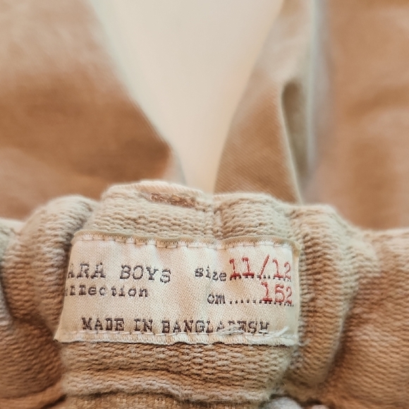 Zara Boys Khaki Tan Adjustable Waist Pants 11 12 - Picture 4 of 8